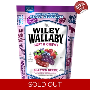 Kenny's Wiley Wallaby Gourmet Soft Liquorice Blasted Berry - 284g Bag